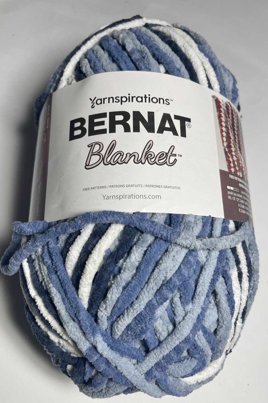 BERNAT BLANKET Yarn. 1 Ball 10.5 Oz. FADED BLUES. I Combine Shipping
