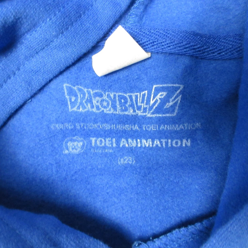 Dragon Ball Z 毛衣男孩大号蓝色纯色动漫图形 Goku 连帽衫运动衫 — 第 3/4 张图片