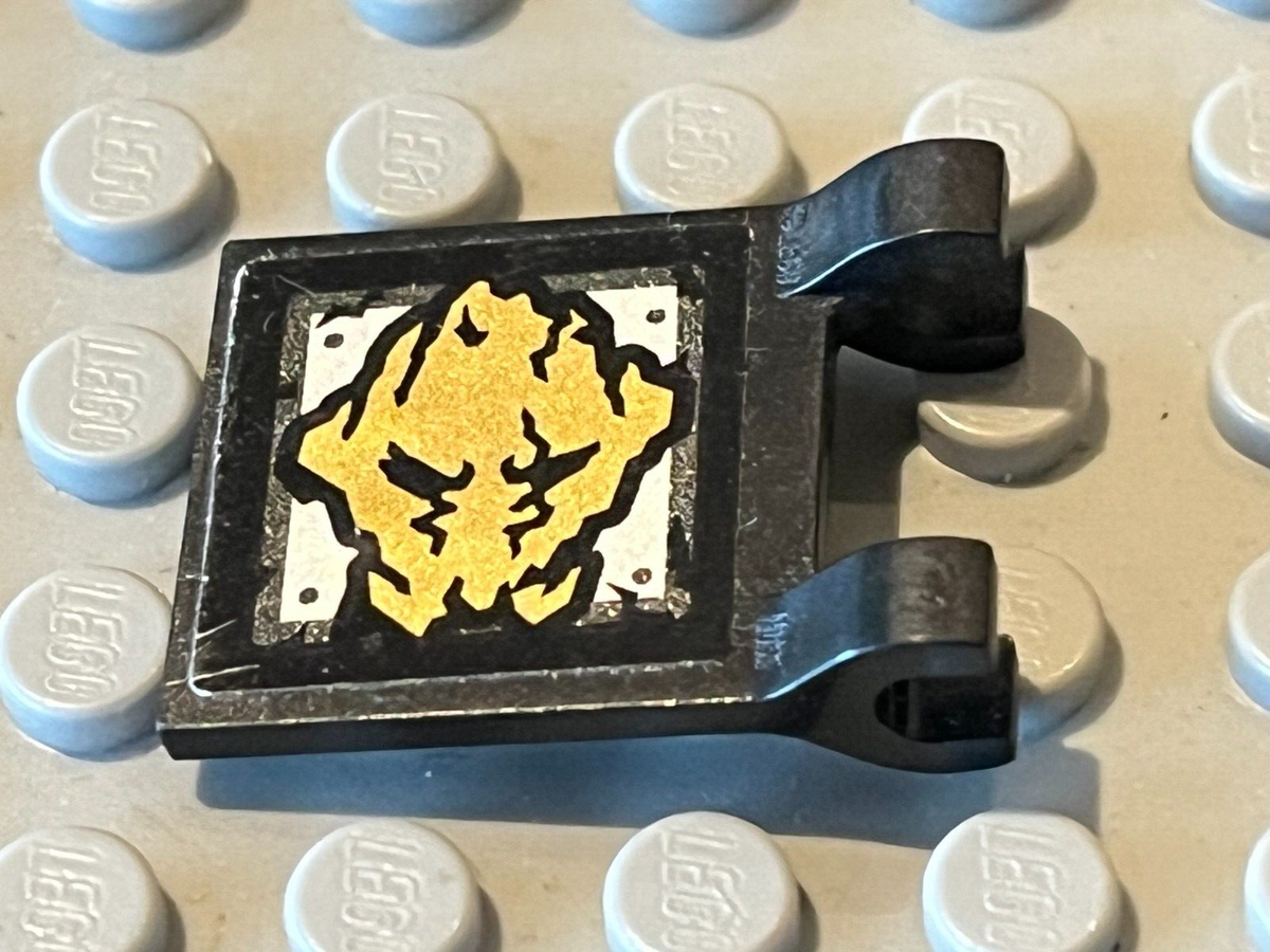 LEGO Flag 2 x 2 Square Gold Ninjago Earth Sticker Both Sides