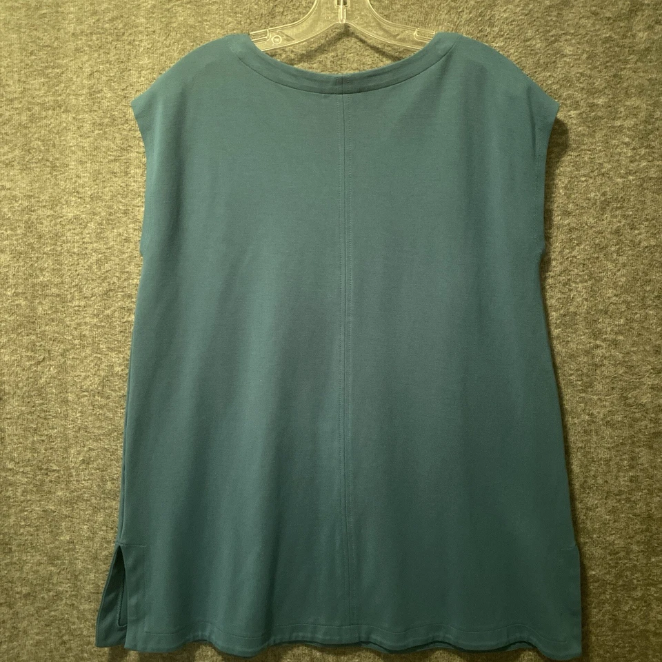 J Jill Pure Jill Tunic Top Womens M Tall Green Boxy Popover Blouse Lagenlook - Image 4 of 4