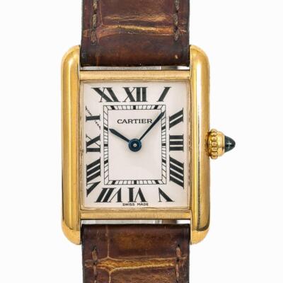 Cartier Tank Louis 2442 W1529856 18K YG Cream Dial Quartz Ladies