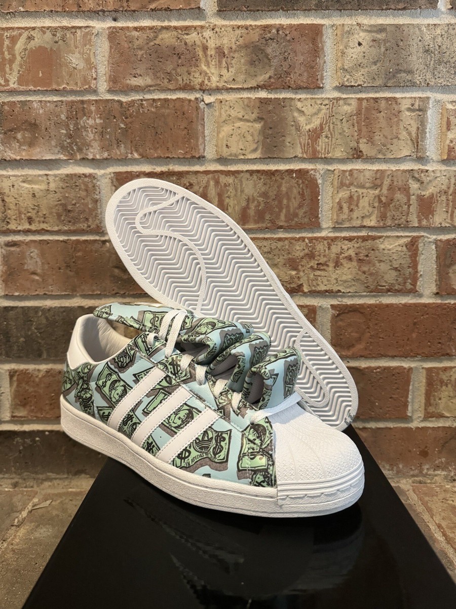 New 11.5 Adidas Jeremy Scott Money Print Superstar Shoes Originals