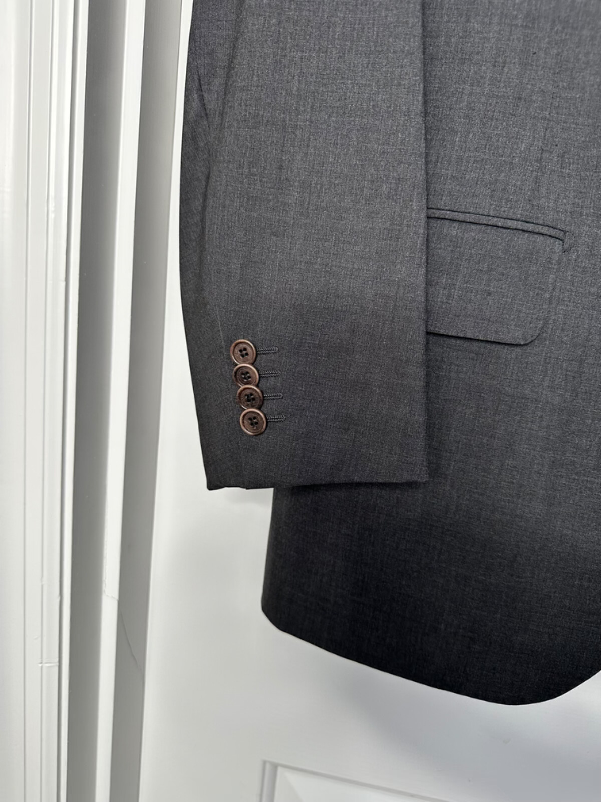 Salvatore Ferragamo Solid Grey Three Button Suit … - image 6