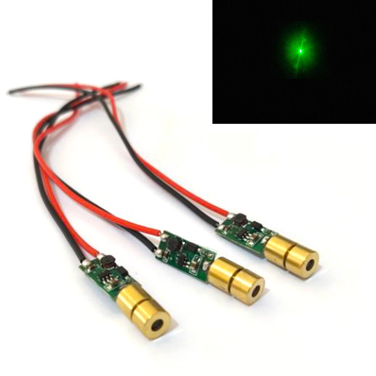 3pcs 515nm 520nm 5mw 3.5V green dot mini Laser diode module 7mm x