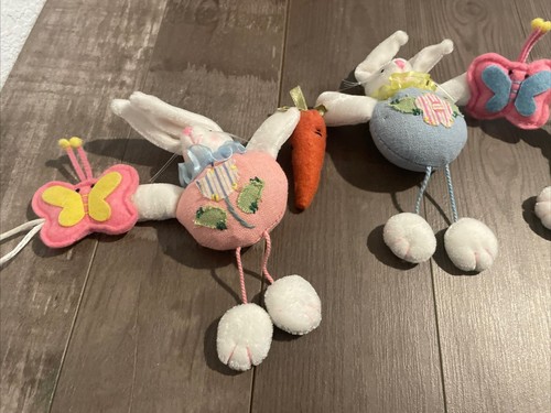 Felt Easter Bunny Garland Spring Rabbits & Butterflies - Picture 2 of 8