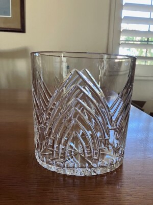 Tall oval Cien crystal vase