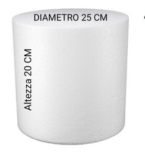 Cilindro Base in Polistirolo, Disco Diametro 25 Alto 20 cm per Torte