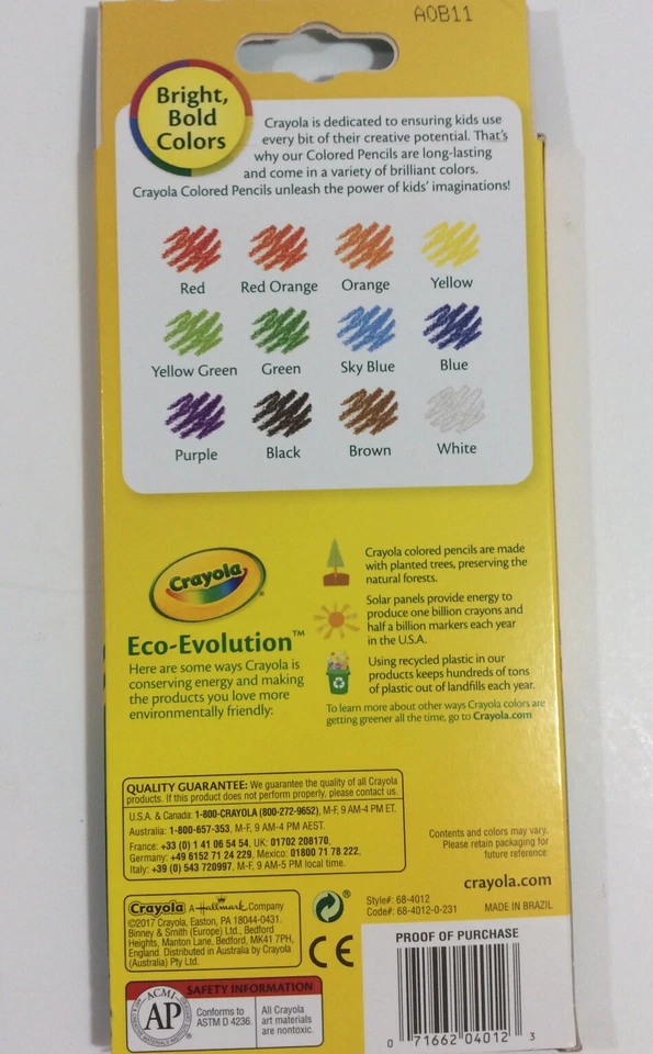 3 Pack Crayola Erasable Colored Pencils 12 Pc pre-sharpened #68-4412 New - Image 3 of 3