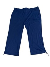 AnyBody Lounge Cozy Knit Ruched Pant A618092 Pockets Blue Plus Size 3X NEW