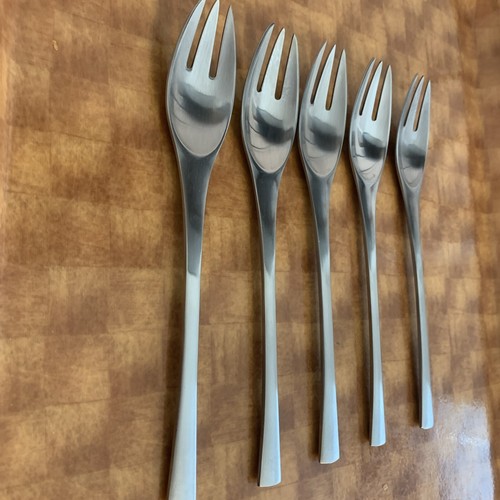 5 Dinner Forks Dansk ODIN Satin Stainless Germany 7 7/8" - Picture 4 of 10