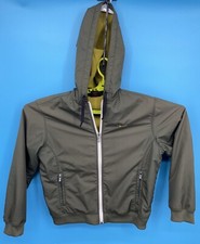 Nike Jacket Boys Size L Green Hooded Full Zip Army Olive Mens S Yellow Swoosh Up