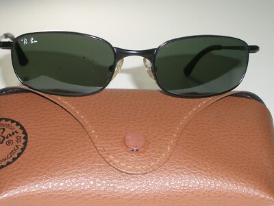 RAY BAN RB3162 006 G15 UV SLEEK BLACK RECTANGULAR FLEX HINGES