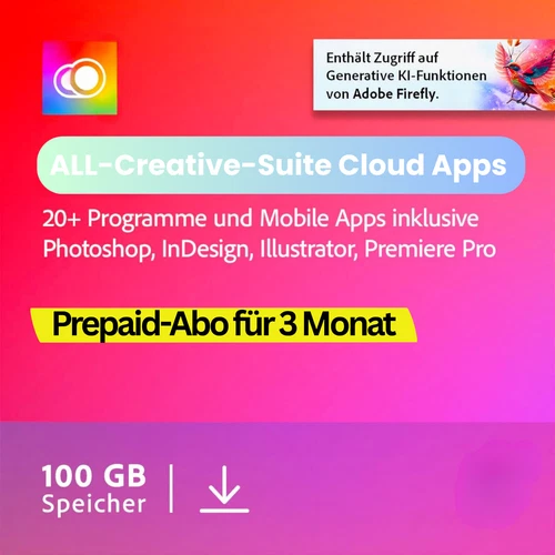 Adobe Creative Cloud | 3 Monate Prepaid | Win/Mac | Blitzversand