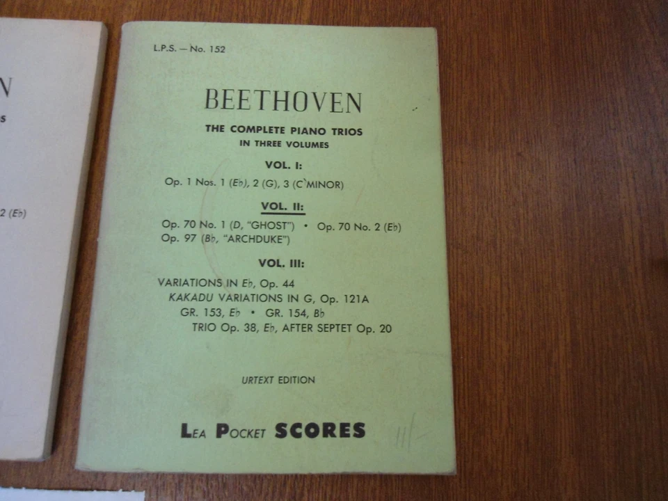 COMPLETE BEETHOVEN Piano Trios in 3 Volumes - Lea Pocket Scores 151 / 152 / 153 - Image 2 of 4