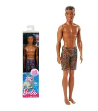 Mattel Barbie Water Play Boy Doll African-American Summer Beach Pool Tub Ages 3+