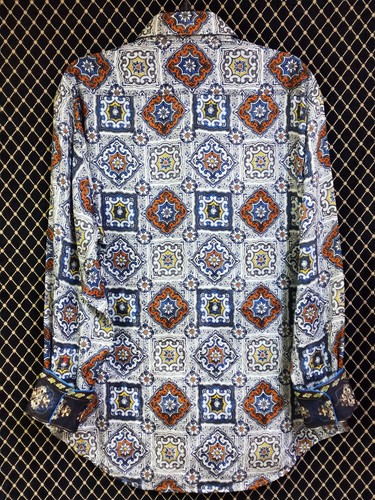 Robert Graham Stunning Embroidered printed Men's Silk Shirt L Large NEW $298 - Picture 12 of 12