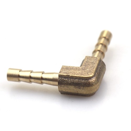 2Pcs 1/8 Inch (4mm) NEW Brass Barbed Tube Pipe Fitting Hose Barb Elbow 90 Degree - Picture 3 of 4
