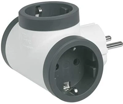 Schuko Verteiler Mehrfach Steckdose 3X Schuko T-Form weiß NEU Legrand