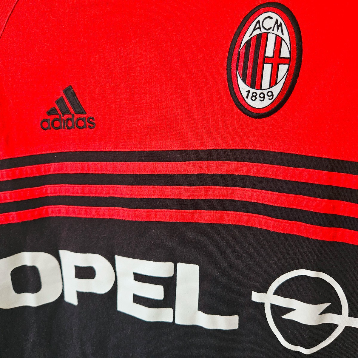 rare vintage AC MILAN Adidas Opel soccer t-shirt jersey football