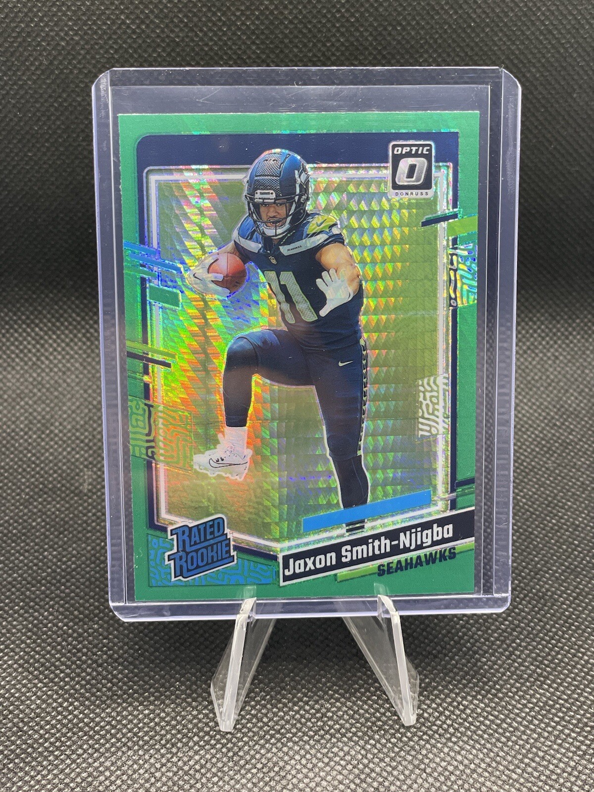2023 Panini Optic NFL Jaxon Smith-Njigba RC Rookie Hyper Green Prizm #293