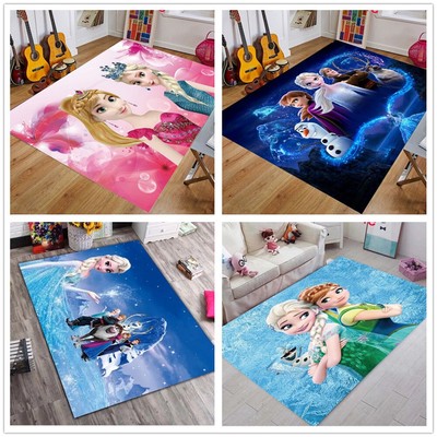 Kinder 3D Anna Elsa Fußmatten AntiRutsch Wohnzimmer Mädchen Schlafzimmer Teppich