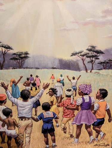 Vtg Arthur Sarnoff Print of Children Enlightened by the Sun Beams RARE Signed - Picture 8 of 9