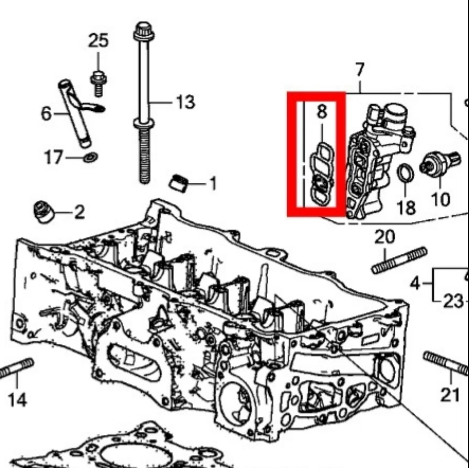 Válvula de carrete de sello de junta de solenoide VTEC genuina OEM 15826-RNA-A01 filtro para Honda Foto 3 de 4