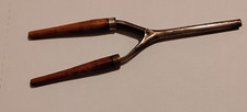 Antique Hair Curler Crimper Curling Iron With Wooden Handle