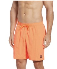NIKE Solid Icon 7" Volley Swim Shorts sz S Small Atomic Orange Trunks