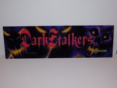 VINTAGE Original Capcom Darkstalkers Arcade Plexiglass Marquee 1994