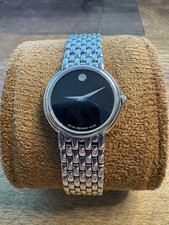 Vintage Swiss Movado Certa Ladies Watch – Black Museum Dial – Stainless Steel