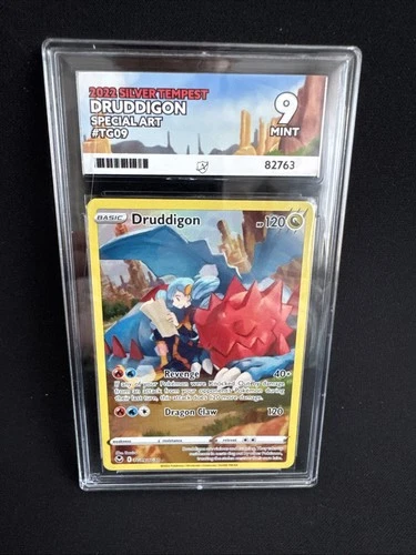 Druddigon 2022 English Silver Tempest - TG09/TG30 Full Art - ACE Grading 9 Mint.