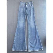 We The Free Free People High Rise Flare Jeans Light Wash Size 27 Bell Bottoms