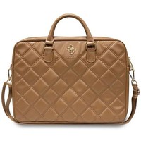 "Torba Guess Quilted 4G Na Laptopa 16\" - BrąZowa - BrąZowy Guess"