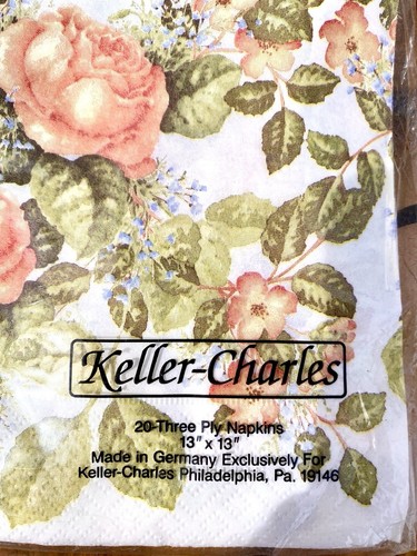 Keller-Charles Victorian Roses Paper Napkins 20 Ct. 13”x13” - Picture 2 of 4