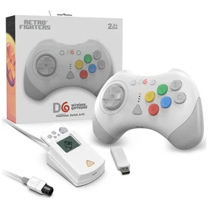 Combatteurs rétro D6 Contrôleur sans fil blanc - Rêve, PC & Interrupteur Nintendo