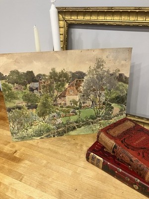 Ungerahmtes Aquarell Gemälde auf Papier signiert vom Künstler OFAK Reginald Mills 