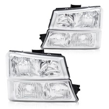 03-06 Chevy Silverado 1500 2500 3500 Hd Avalanche Headlights Clear Chrome Lens