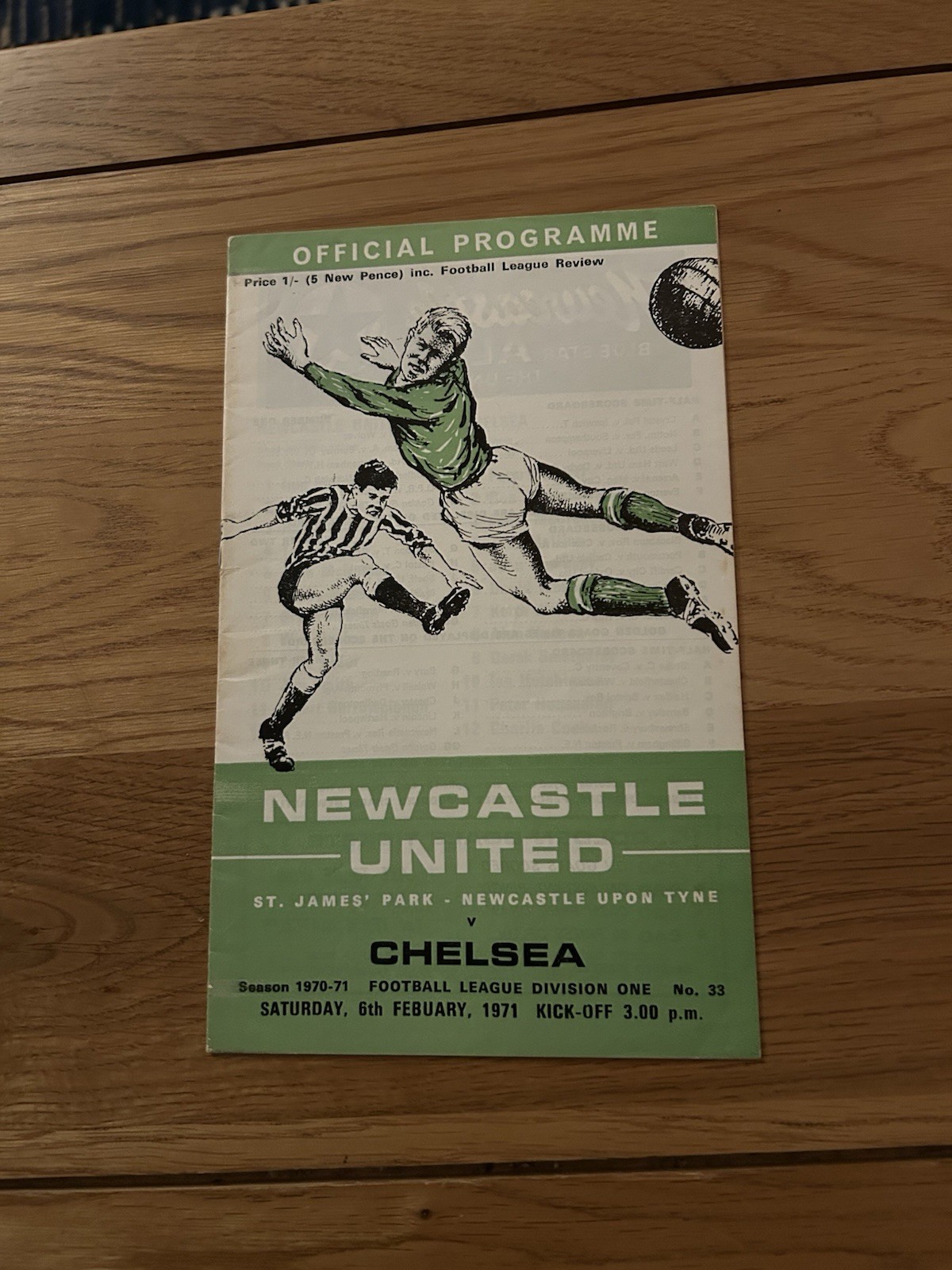 Newcastle United v Chelsea Programme 1970/71 for sale on Ebay