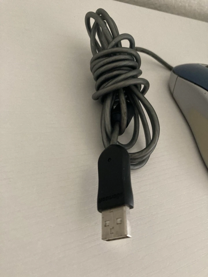 Microsoft Optical Mouse Blue USB And PS/2 Compatible X08 72983 - TESTED WORKS - Image 2 of 4