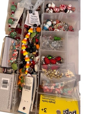 Lot of Christmas/Halloween Beads/Charms for Jewelry Making/Crafts NEW $165 Value