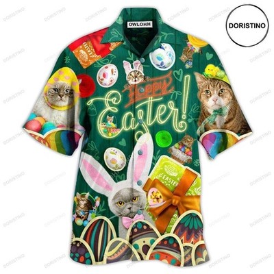 Cat Easter Blessings To You And Your Cats Limited Edition Hawaiian Shirt