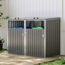 1/2 Wheelie Bin Storage Metal Store Shelter Garden Rubbish Dustbin Shed House