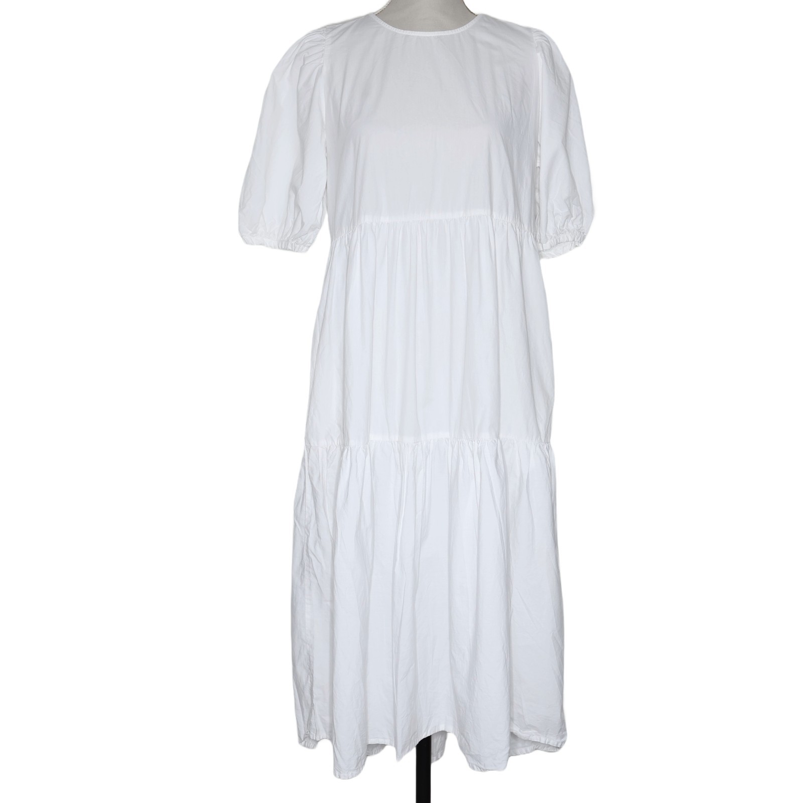 SAOLA Only abito neon e nylon donna 38 UK 10 bianco a strati midi calzino vestito manica corta