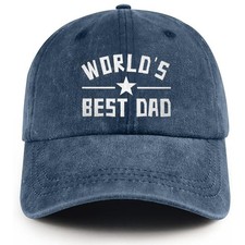 Worlds Best Dad Hat Cotton Adjustable Dad Baseball Cap Fathers Day Birthday G...
