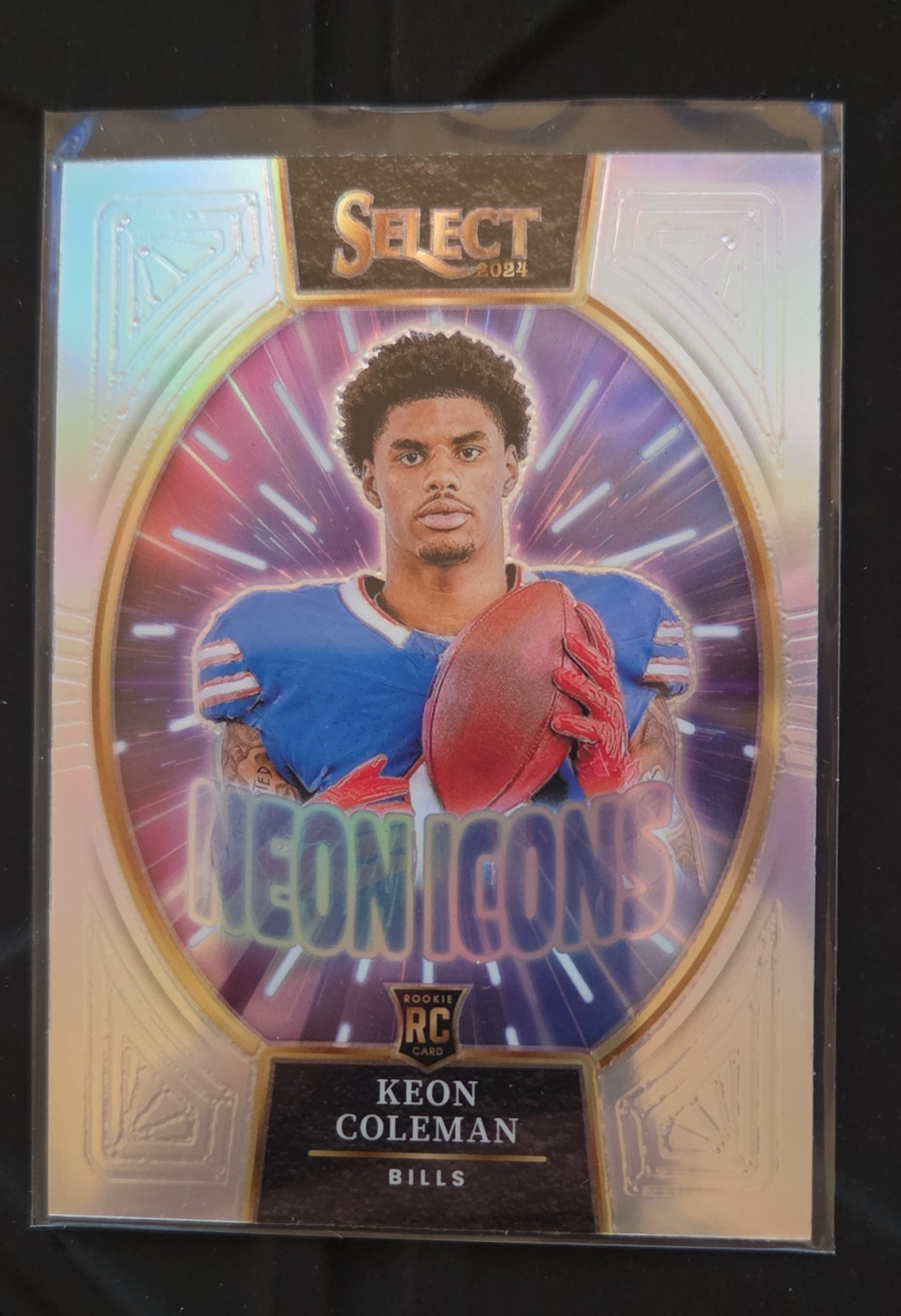 2024 Panini Select - Neon Icons Keon Coleman #2 Silver Prizm (RC)
