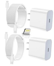 iPhone Charger Fast Charging, USB C Charger Block, 6FT/10FT Lightning White