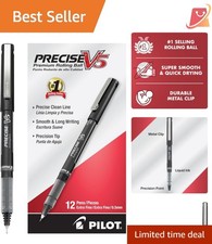 Rollerball Pens Black Extra Fine 0.5mm Pack of 12 Smooth Accurate Writing