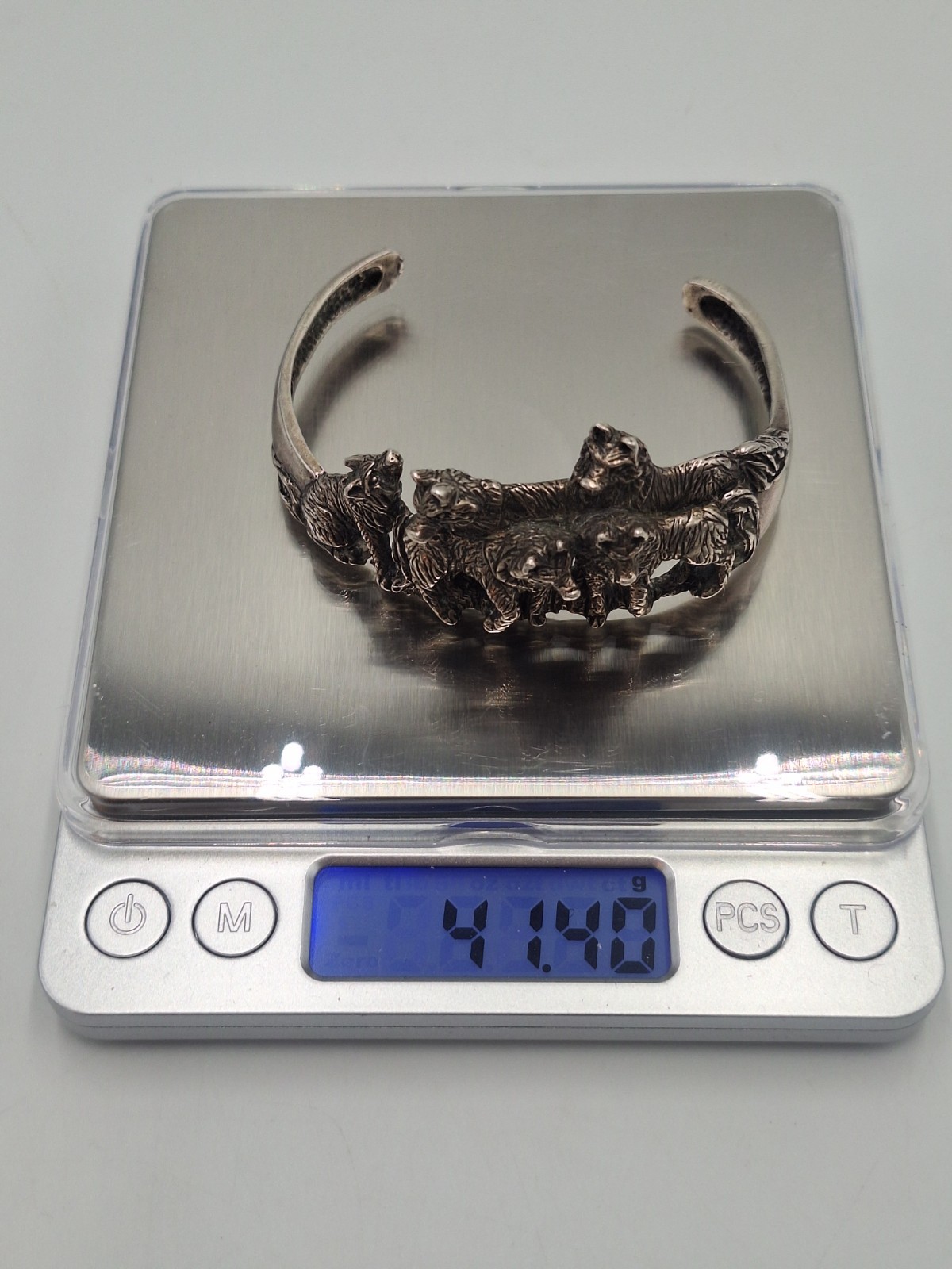 Ted Ott Sterling Silver Wolfpack Cuff Bracelet Vi… - image 10