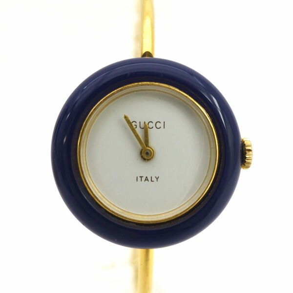 GUCCI Gold-Tone Ladies Watch with Manual Bezel in 10 Color Options